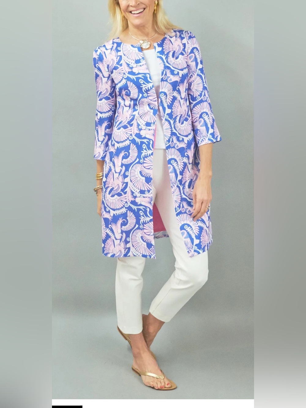 CK BRADLEY SANDPIPER JACKET - COSTA PINK ON BLUE Size S